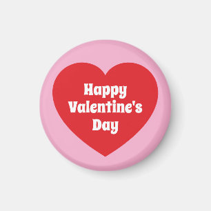 Minimalistischer Froher Valentinstag Rotes Herz Ro Magnet
