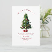 Minimalistischer froher Weihnachtsbaum Feiertagskarte (Stehend Vorderseite)
