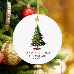 Minimalistischer froher Weihnachtsbaum Keramik Ornament