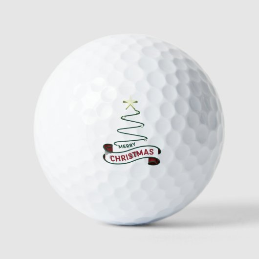 Minimalistischer froher Weihnachtsbaum mit Star De Golfball (Vorderseite)