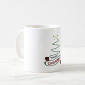 Minimalistischer froher Weihnachtsbaum mit Star De Kaffeetasse (Vorderseite Links)