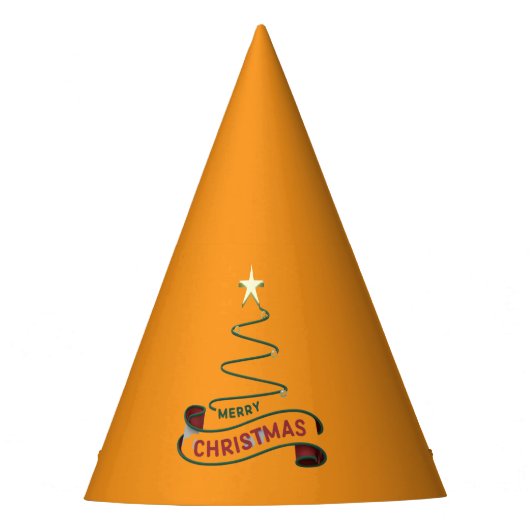 Minimalistischer froher Weihnachtsbaum mit Star De Partyhütchen (Vorderseite)