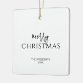 Minimalistischer froher Weihnachtsurlaub Keramikornament (Links)