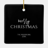 Minimalistischer froher Weihnachtsurlaub Keramikornament (Rückseite)