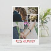 Minimalistischer fröhlicher und verheirateter dankeskarte (Stehend Vorderseite)