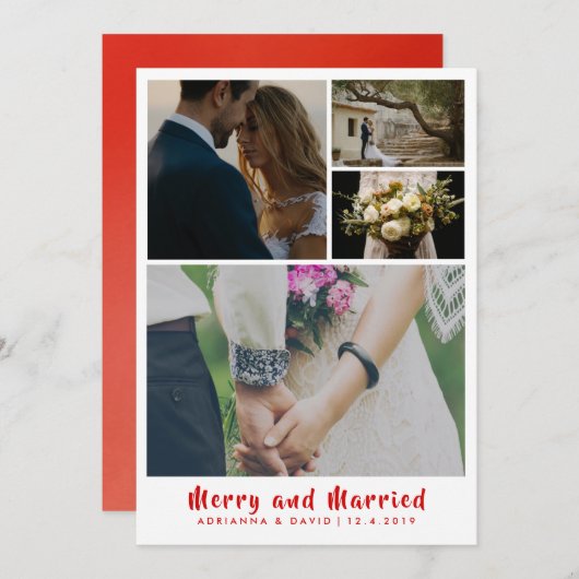 Minimalistischer fröhlicher und verheirateter dankeskarte (Vorne/Hinten)