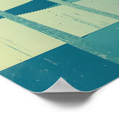 Minimalistischer Frosch & Lotus-Kunstprint Dunkles Poster (Ecke)