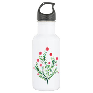 Minimalistischer Frühling Blütenflora Hübsche Wass Edelstahlflasche