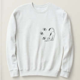 Minimalistischer Frühling-Katze Sweatshirt