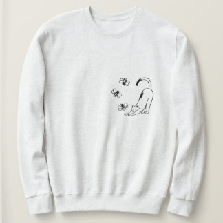 Minimalistischer Frühling-Katze  Sweatshirt