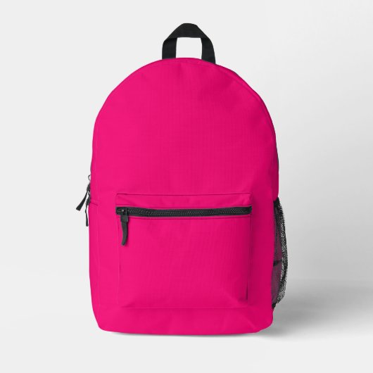 Minimalistischer fuchsienrosa Massiv schlicht mode Bedruckter Rucksack (Vorderseite)