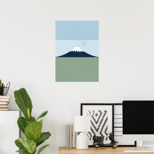 Minimalistischer Fuji Poster (Heimbüro)