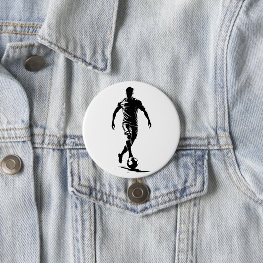 Minimalistischer Fußballspieler-Silhouetten-Kunst- Button (Beispiel)