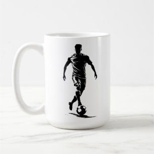 Minimalistischer Fußballspieler-Silhouetten-Kunstb Kaffeetasse