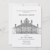 Minimalistischer Geburtstag des Verzierten Eingang Einladung (Vorderseite)