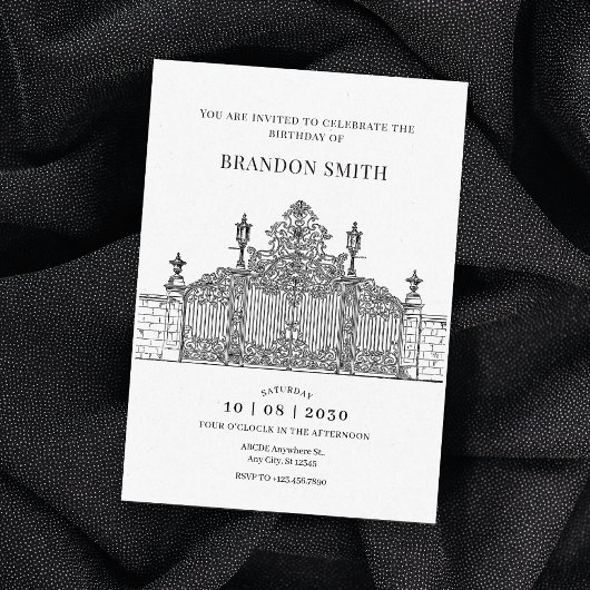 Minimalistischer Geburtstag des Verzierten Eingang Einladung