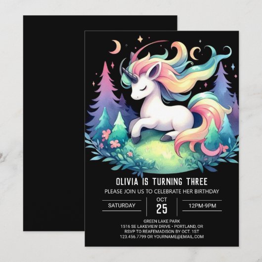 Minimalistischer Geburtstag Einladung (Vorne/Hinten)