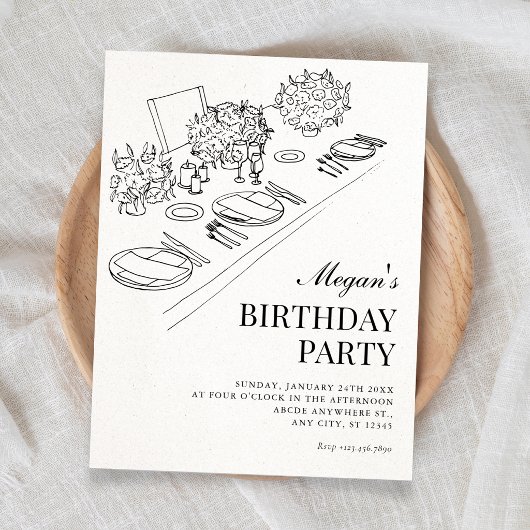 Minimalistischer Geburtstag Einladung