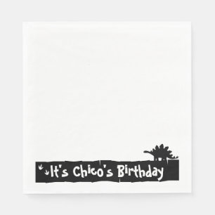 Minimalistischer Geburtstag von Dino: Stegosaurus- Serviette