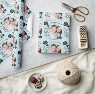 Minimalistischer Geburtstags-Fotorahmen Kalligrafi Geschenkpapier