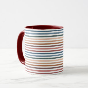 Minimalistischer gedämpfter Regenbogenstreifen Tasse