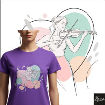 Minimalistischer Geiger Elegante Skizze Pastell