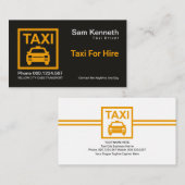 Minimalistischer Gelber Taxifahrer Visitenkarte (Vorne/Hinten)