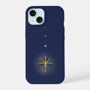 Minimalistischer gelber Tropfer Star Blue Phone Ca iPhone 15 Hülle