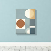 Minimalistischer, geometrisch-abstrakter Mid-Centu Leinwanddruck (Insitu (Holzboden))