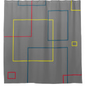 Minimalistischer, geometrisch grauer Duschvorhang (Vorderseite)