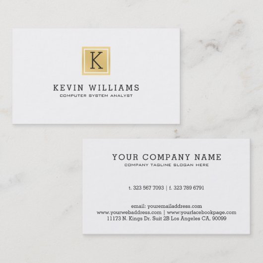 Minimalistischer geometrischer Akzent aus Weiß und Visitenkarte (Vorne/Hinten)