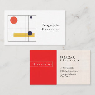 Minimalistischer Geometrischer Illustrator Moderne Visitenkarte