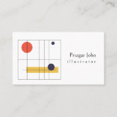 Minimalistischer Geometrischer Illustrator Moderne Visitenkarte (Vorderseite)