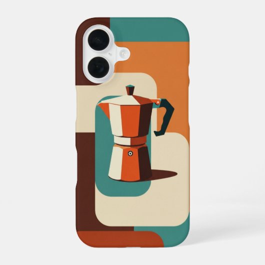 Minimalistischer geometrischer Moka-Maker iPhone 16 Hülle (Rückseite)