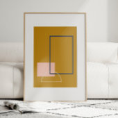Minimalistischer geometrischer Mustard Mitte des J Poster