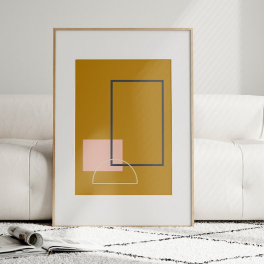 Minimalistischer geometrischer Mustard Mitte des J Poster