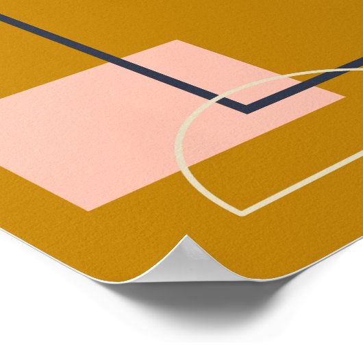 Minimalistischer geometrischer Mustard Mitte des J Poster (Ecke)
