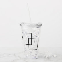 Minimalistischer geometrischer Quadrat-Acrylbecher