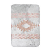 Minimalistischer geometrischer Rose aus weißem Azt Badematte (Vorderseite Vertikal)