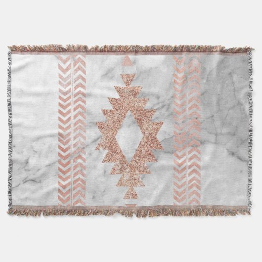 Minimalistischer geometrischer Rose aus weißem Azt Decke (Vorderseite)