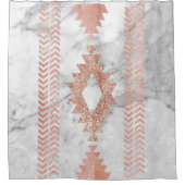 Minimalistischer geometrischer Rose aus weißem Azt Duschvorhang (Vorderseite)