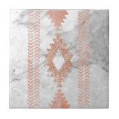 Minimalistischer geometrischer Rose aus weißem Azt Fliese (Vorderseite)