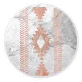 Minimalistischer geometrischer Rose aus weißem Azt Keramikknauf (Vorderseite)