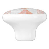 Minimalistischer geometrischer Rose aus weißem Azt Keramikknauf (Seitenansicht)