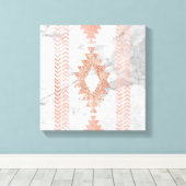 Minimalistischer geometrischer Rose aus weißem Azt Leinwanddruck (Insitu (Holzboden))