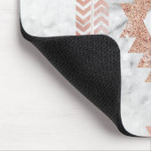 Minimalistischer geometrischer Rose aus weißem Azt Mousepad (Ecke)