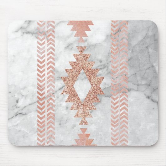 Minimalistischer geometrischer Rose aus weißem Azt Mousepad (Vorne)