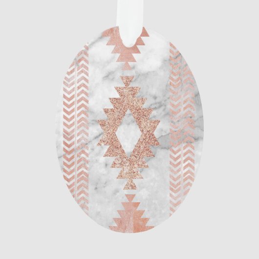 Minimalistischer geometrischer Rose aus weißem Azt Ornament (Rückseite)