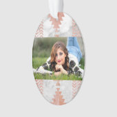 Minimalistischer geometrischer Rose aus weißem Azt Ornament (Vorderseite)