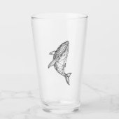Minimalistischer geometrischer Wal-Becher Glas (Vorderseite)